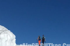 Skitour Gemeindealpe, Tourengeher beim Aufstieg