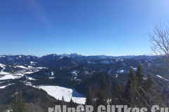 Skitour Gemeindealpe, Blick von oben auf die Bürgeralpe