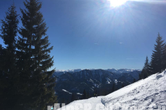 Skitour Gemeindealpe, Blick gegen die Sonne