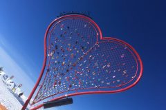 Ein Herz bei der Bergstation